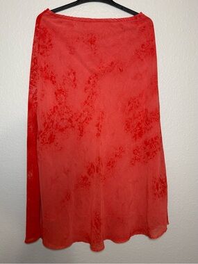 Fancy Lady Chiffon Midi A-Line Skirt‎ Red Pull On Size 11/12